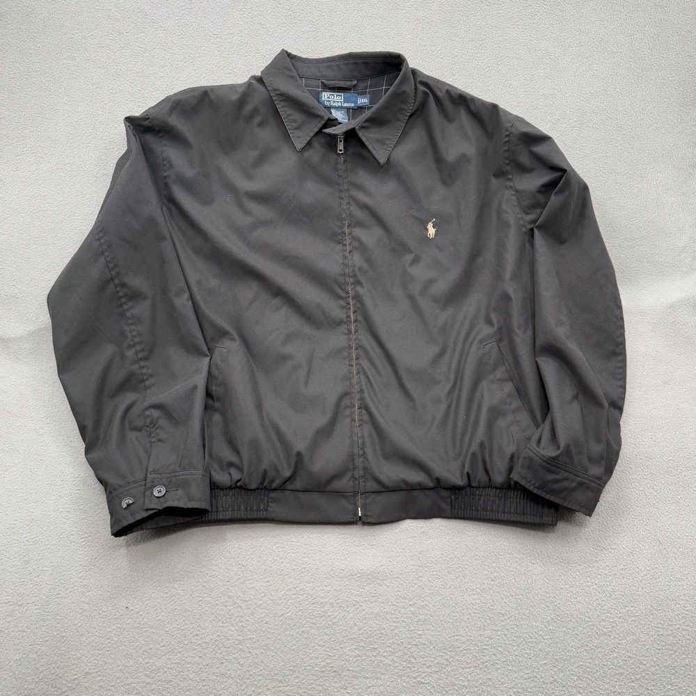 Polo Ralph Lauren Jacket Mens 2XL XXL Black Harrington Windbreaker Pony Logo